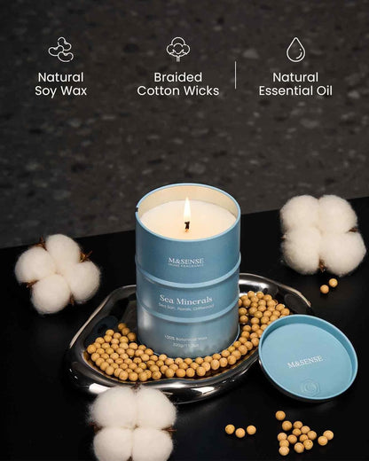 M&SENSE Sea Minerals Scented Candles Ocean, Aromatherapy Summer Candle for Stress Relief Meditation