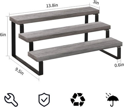 YINMIT Wooden Display Riser Stand, Tiered Perfume and Cologne Organizer Stand, 3 Tier Spice Rack