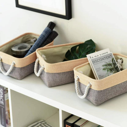 TheWarmHome Storage Bins for Organizing,Sturdy Storage Basket, Decorative Foldable Storage Baskets