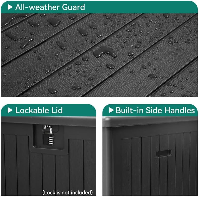 YITAHOME XL 150 Gallon Large Deck Box,Outdoor Storage for Patio Furniture Cushions,Garden