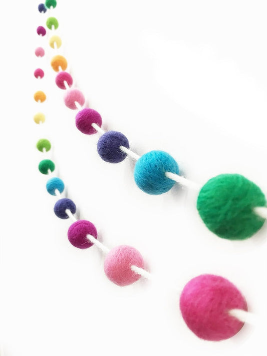Felt Ball Garland Misscrafts 9.8 Feet 100% Wool Roving Pom Pom Garland 20mm Colorful for Baby