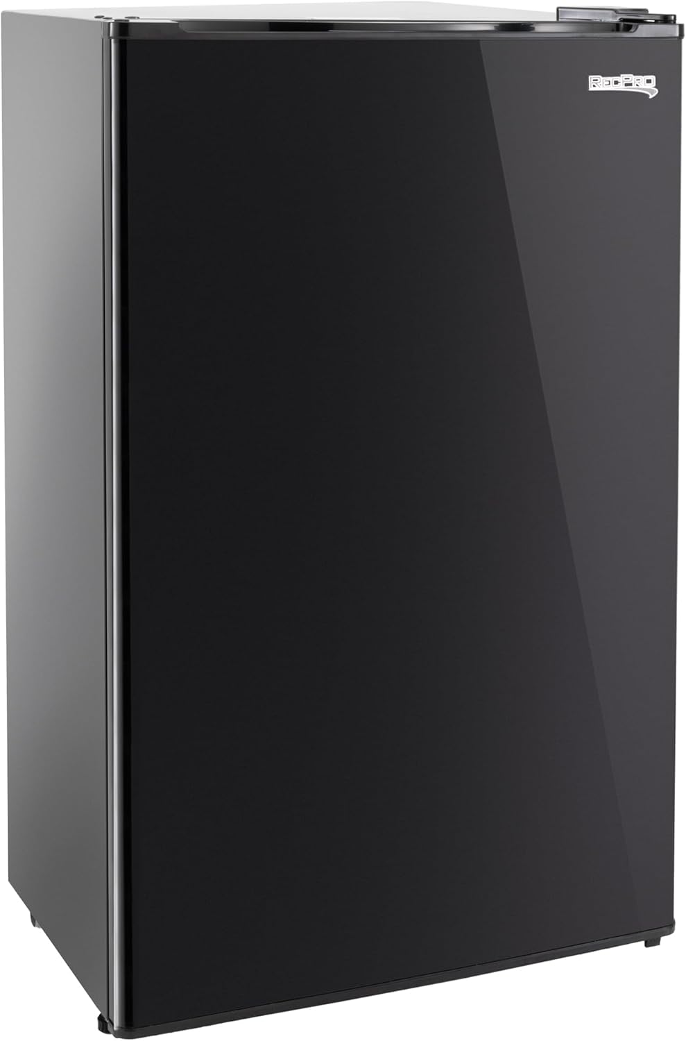 RecPro 3.3 Cu Ft 12V RV Refrigerator | Black Fridge with Adjustable Shelves, 18-Can Door Storage