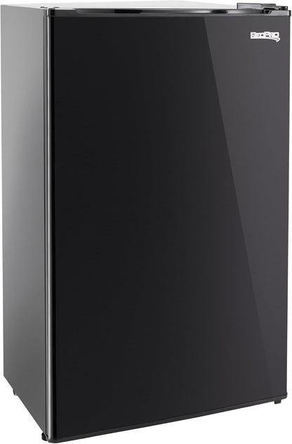 RecPro 3.3 Cu Ft 12V RV Refrigerator | Black Fridge with Adjustable Shelves, 18-Can Door Storage