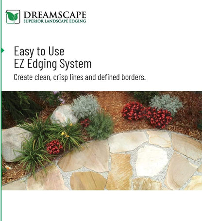 Dreamscape E-Z Edge Aluminum Landscape Edging - 12 Strips, 6ft Each (72ft Total), Black