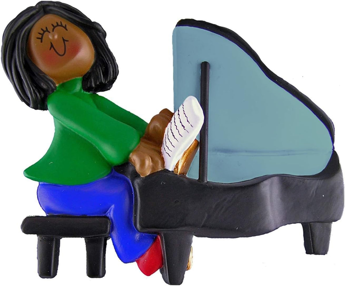 Personalized Grand Piano Ornaments for Christmas Tree 2024 - African American Christmas Ornaments