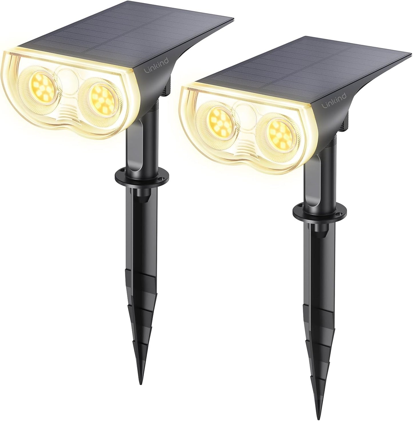 Linkind Solar Lights Outdoor Waterproof IP67, StarRay Dusk-to-Dawn Outdoor Solar Lights, 3 Lighting