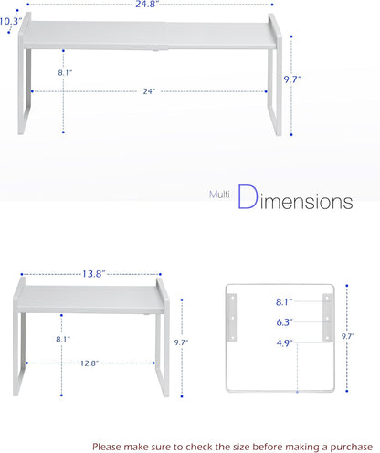 Nxconsu Cabinet Shelf Expandable Height Adjustable Shelf Organizer Riser for Kitchen Cabinet Pantry
