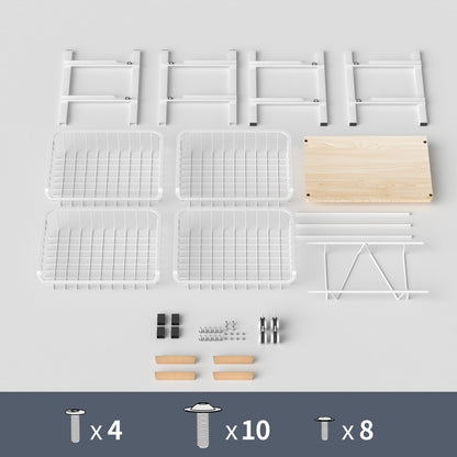 5-Layer Fruit Basket Kitchen Food Storage Organizer and Storage Rack, Stackable Storage cart with
