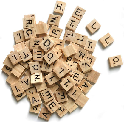 500 Wood Letter Tiles,Scrabble Letters for Crafts - DIY Wood Gift Decoration - Making Alphabet