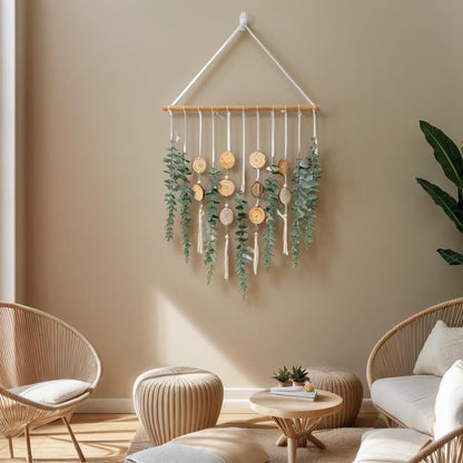 Artificial Eucalyptus Wall Decor Fake Greenery Leaves Stems Home Decor Wall Hanging Plants Boho