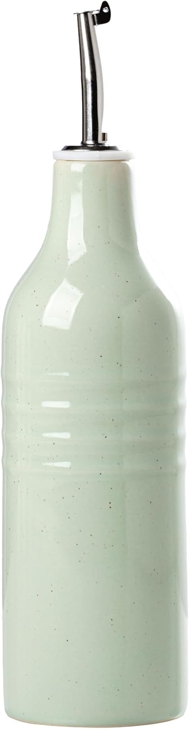 famiware Jupiter 16oz Ceramic Olive Oil Dispenser Bottle, 1 Piece Oil Dispenser for Kitchen with