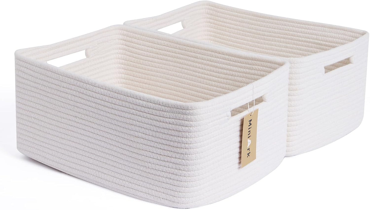 Large Storage Baskets for Shelves, Closet Organizers Bins for Clothes Blanket Towels, Baby Nursery