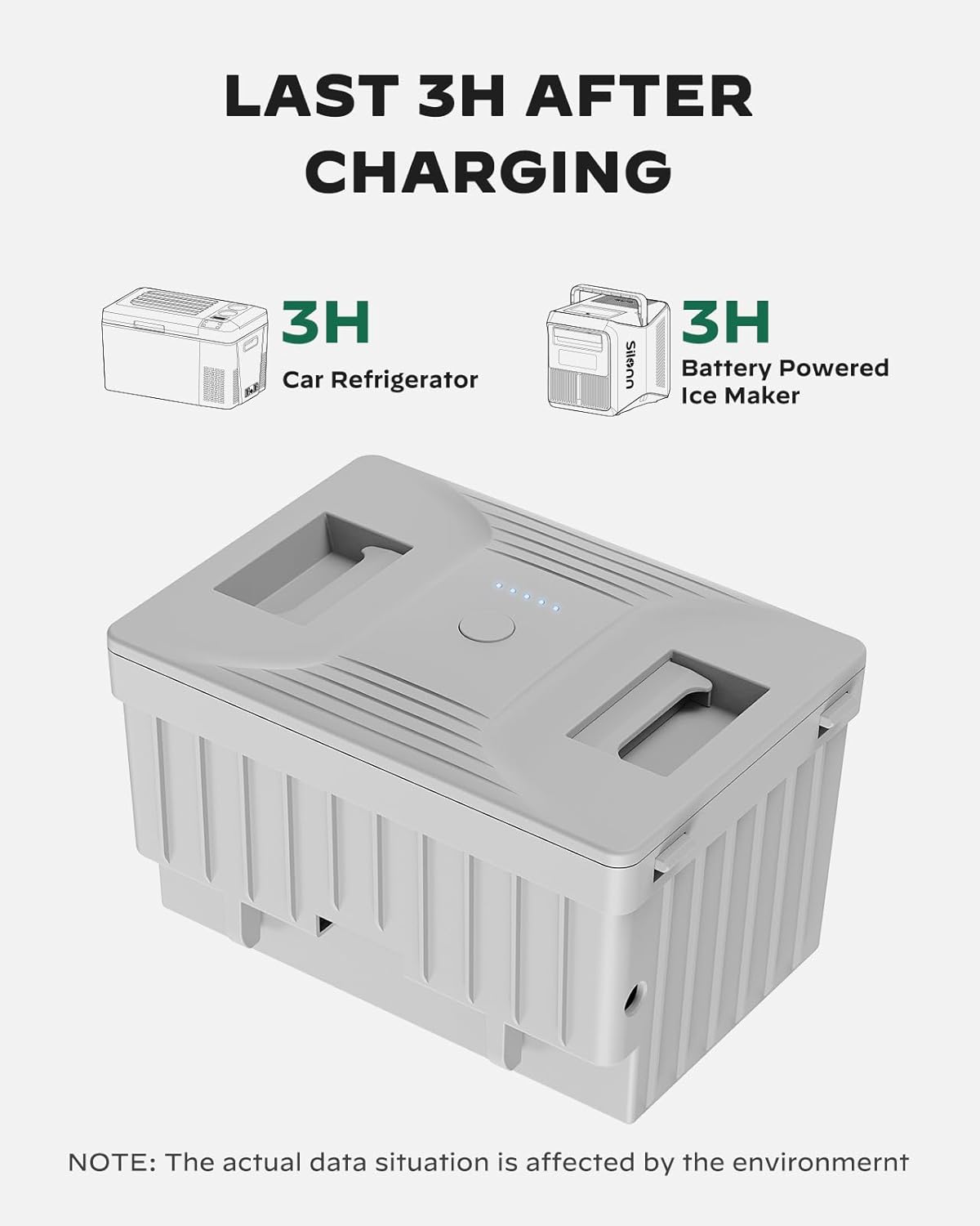 Silonn 168 Wh Detachable Battery for 12 Volt RV Ice Maker, Specially Equipped SLIM39 Series