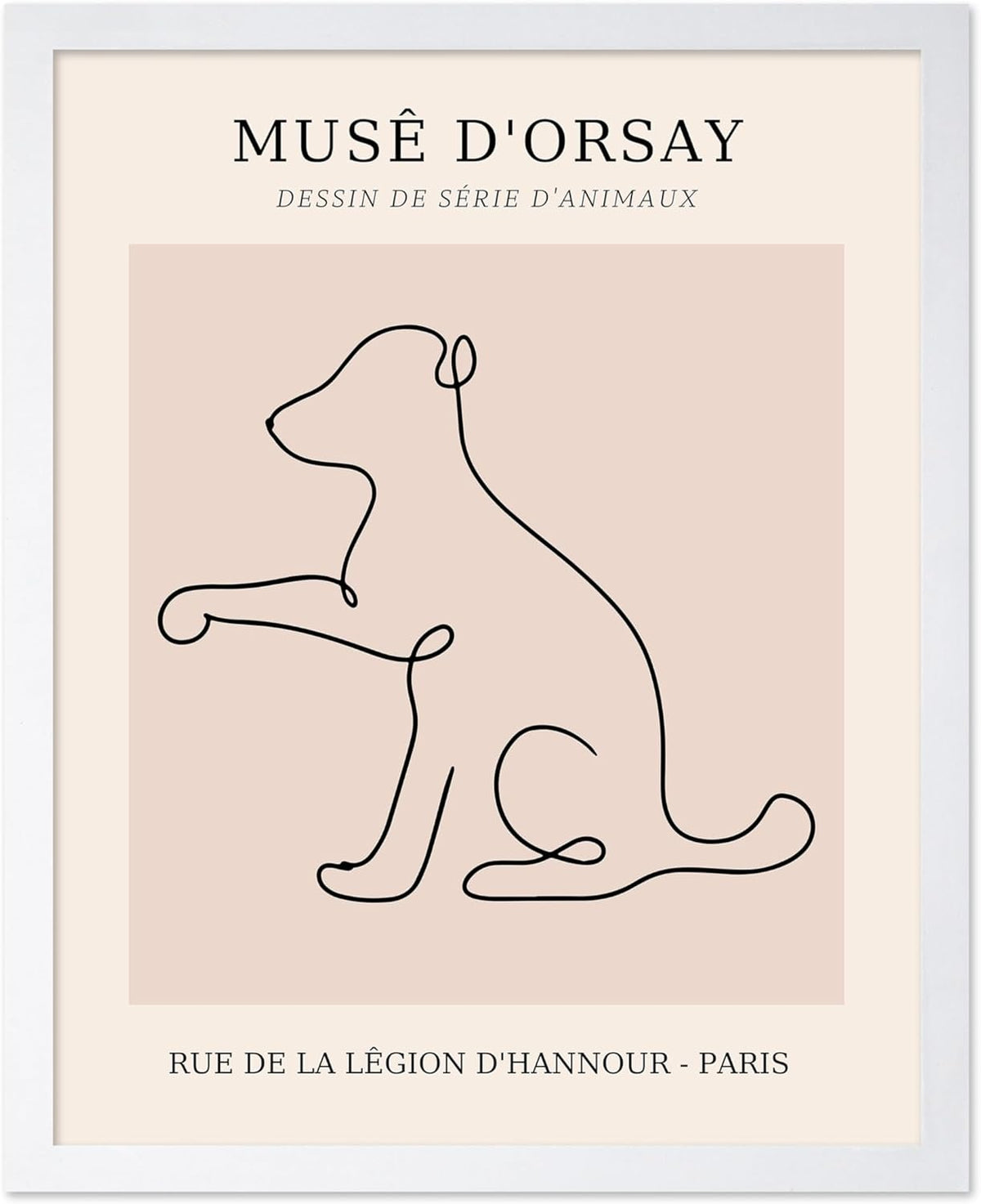 Poster Master Vintage Poster - Retro One Line Dog Drawing Print - Dog Art - Minimal Gift for Men