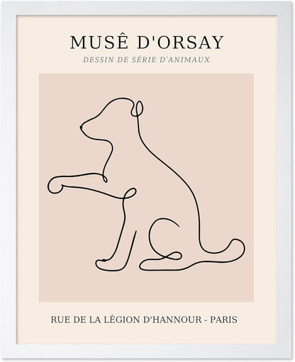 Poster Master Vintage Poster - Retro One Line Dog Drawing Print - Dog Art - Minimal Gift for Men