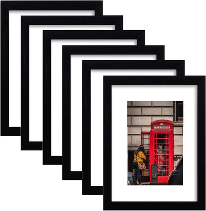 11x14 Picture Frame Set of 6, Display Pictures 8x10 with Mat or 11x14 Without Mat for Wall