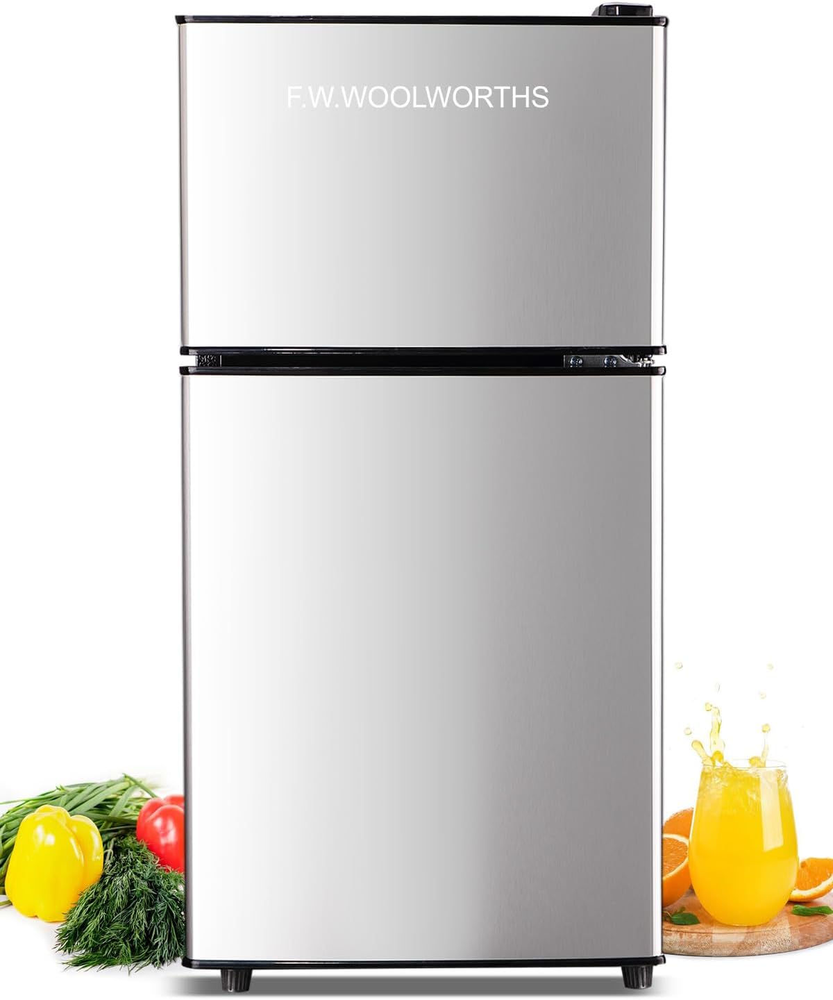 Compact Refrigerator with Freezer, 3.5 cu ft Countertop Mini Fridge with Adjustable Mechanical