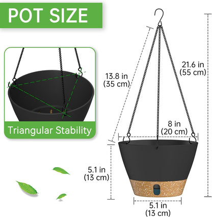 ZMTECH 8 Inch Hanging Planters for Indoor Plants, Hanging Baskets for Plants Outdoor with Visible