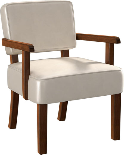 Accent Chair, PU Leather Chair for Living Room Oversized Armchair with Soft Seat and Armrests for