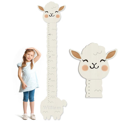 Personalized Name Height Chart for Kids, Alpaca Wood Growth Chart, Height Measuring for Children