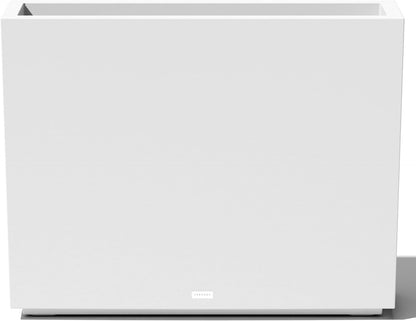 Veradek Span Plastic Box Series Planter - Tall Rectangular, White, All-Weather Resistant, Removable