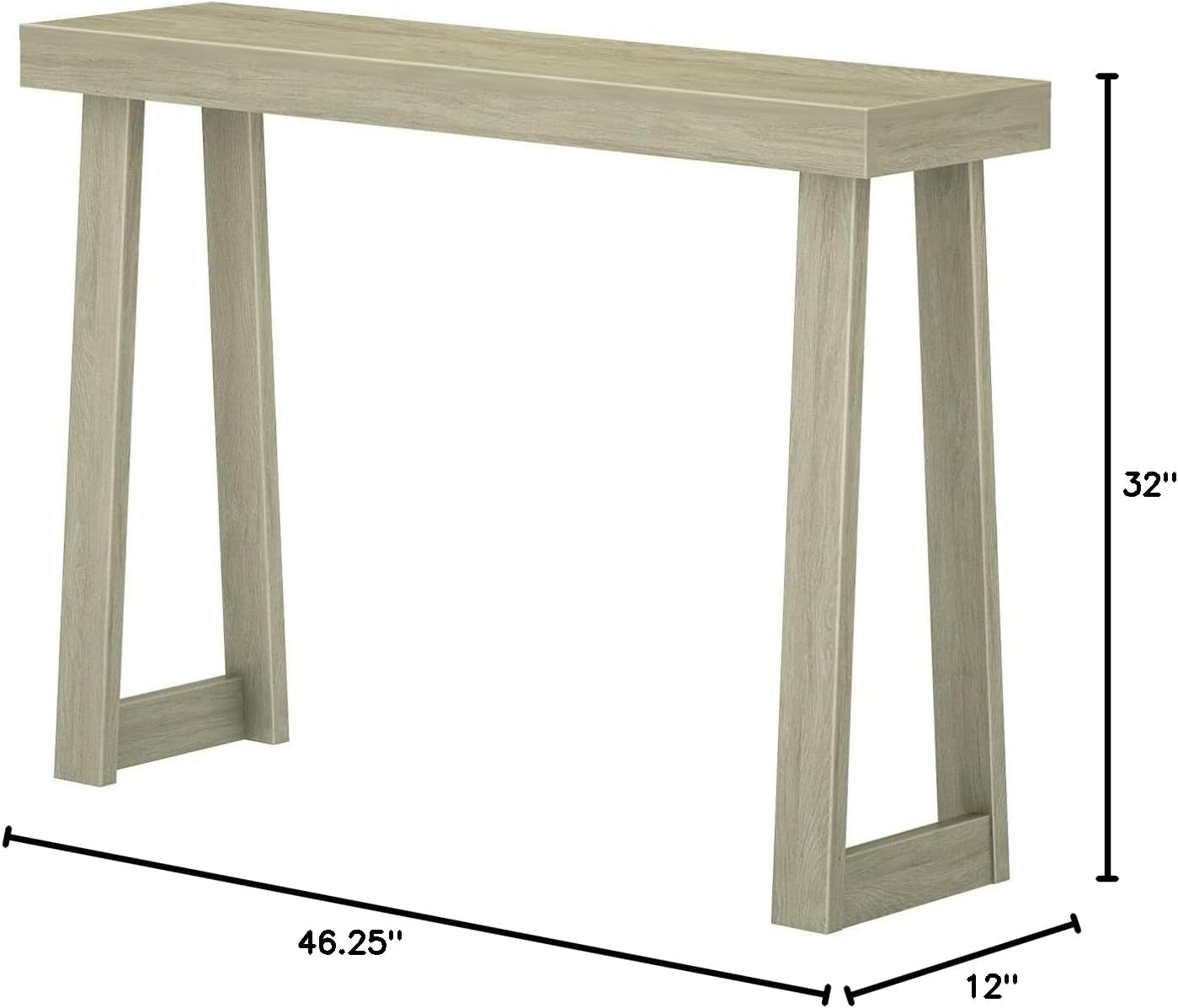 Plank+Beam Solid Wood Console Table, 46.25 Inch, Sofa Table, Narrow Entryway Table for Hallway