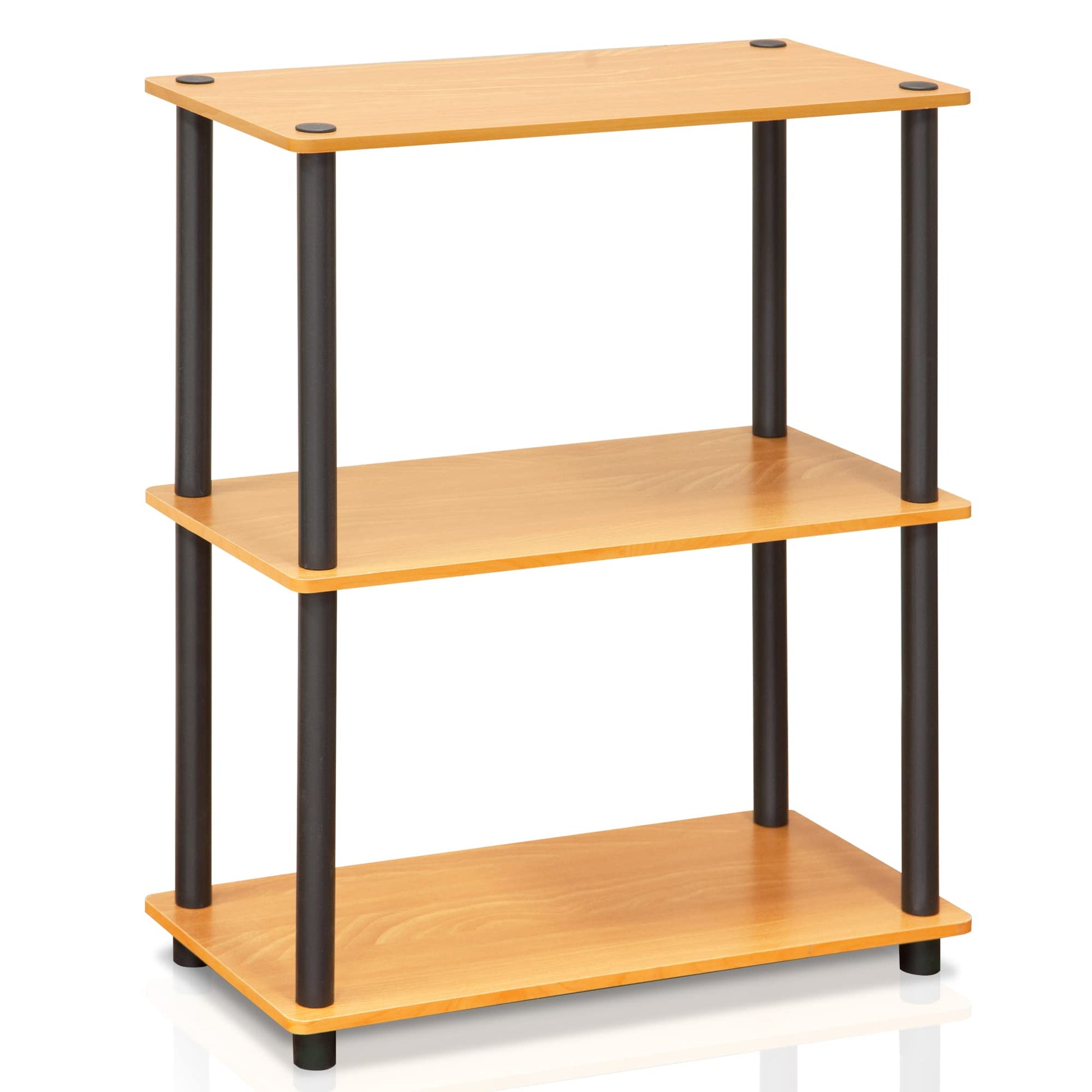 Furinno TURN-N-TUBE Storage Shelves, 3-Tier Book Shelf, Corner Shelf, Toolless Open Shelves, for