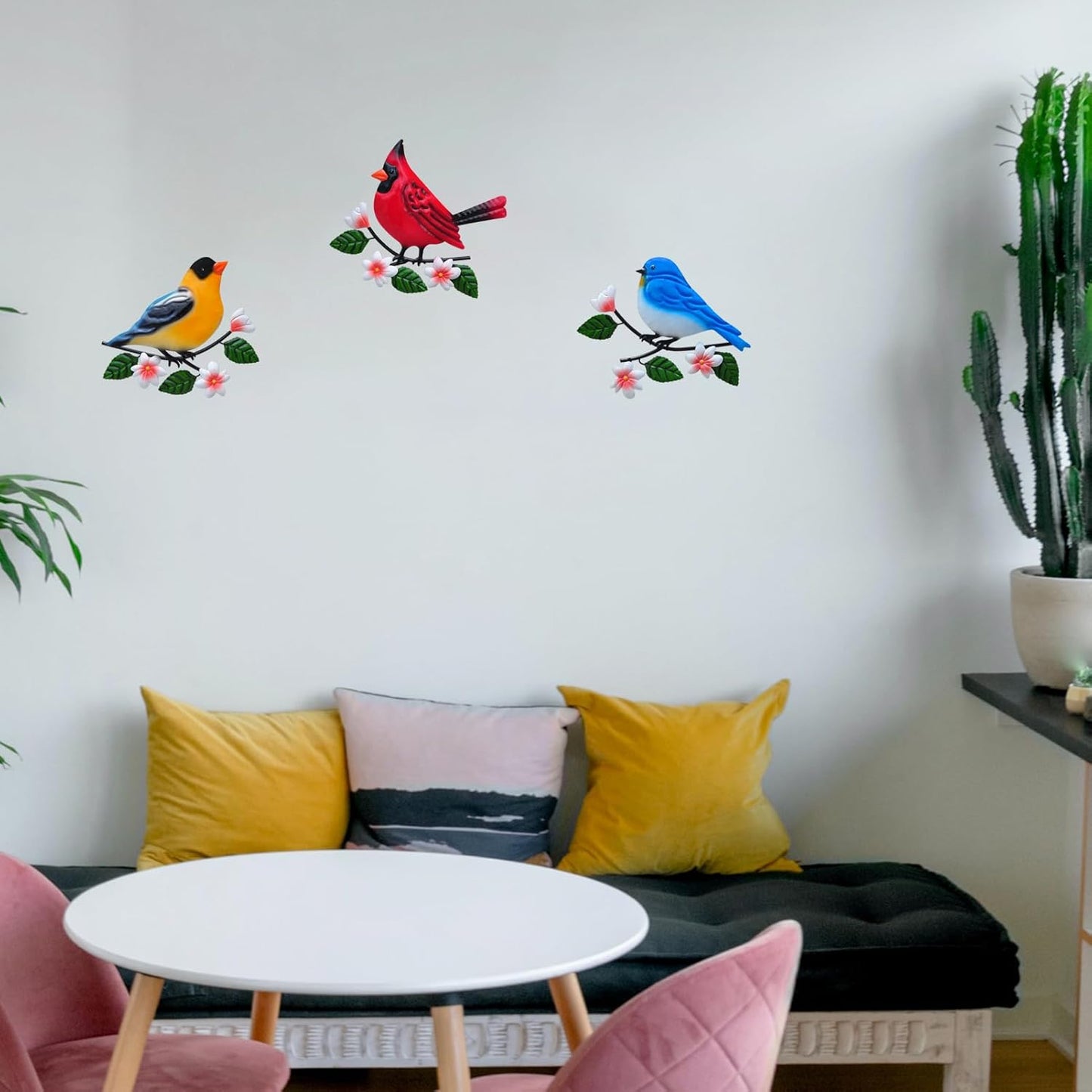 Metal Bird Wall Art 3D Outdoor Sculpture - Suitable for Gardens, Fence, Patio, Living Room