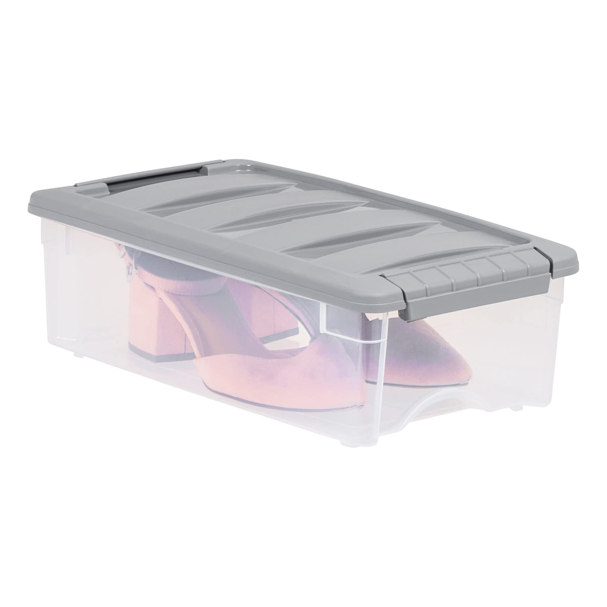 Amazon Basics Plastic Storage Containers with Secure Latching Lids, Stackable Organization Bins