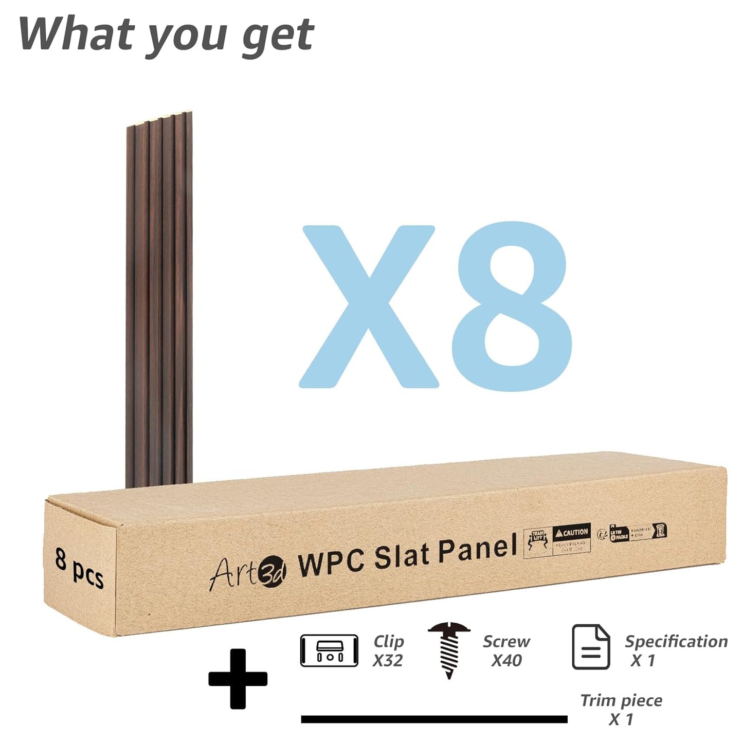 Art3d WPC Wainscoting Panels, 16-Pack 48 x 6 Inch 3D Wall Accents for Interior Wall Decor, Living