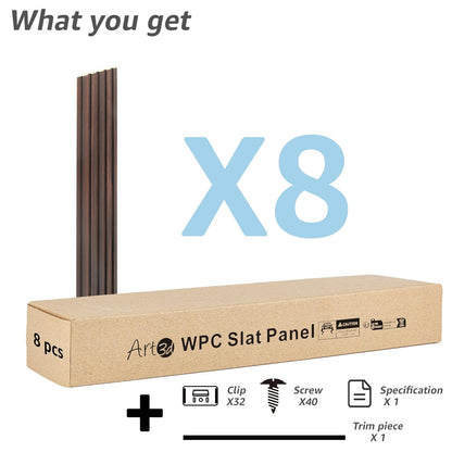 Art3d WPC Wainscoting Panels, 16-Pack 48 x 6 Inch 3D Wall Accents for Interior Wall Decor, Living