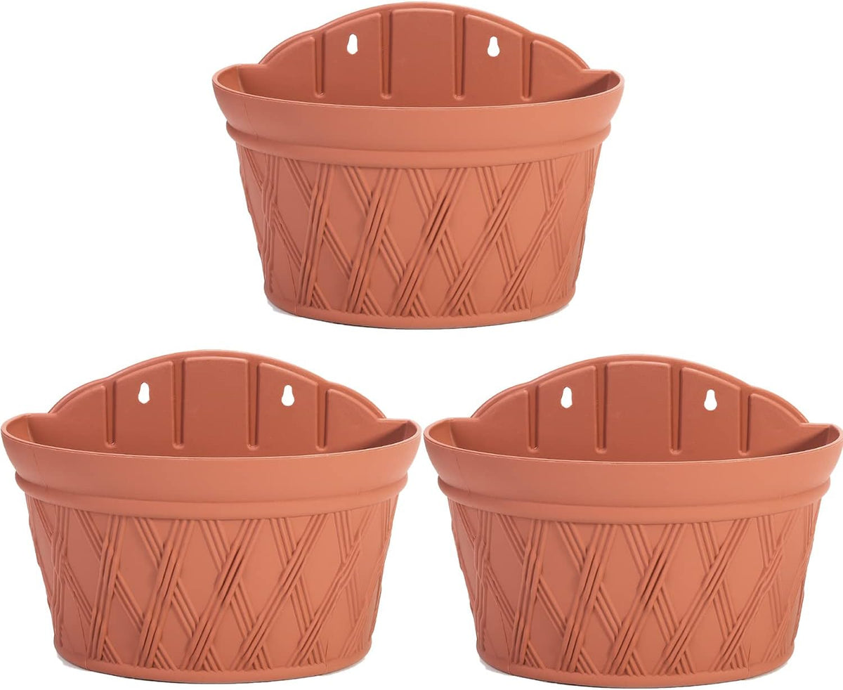 Sungmor Wall Hanging Planters,11.5 Inch Hanging Flower Pots for Railing Fence - Indoor Outdoor