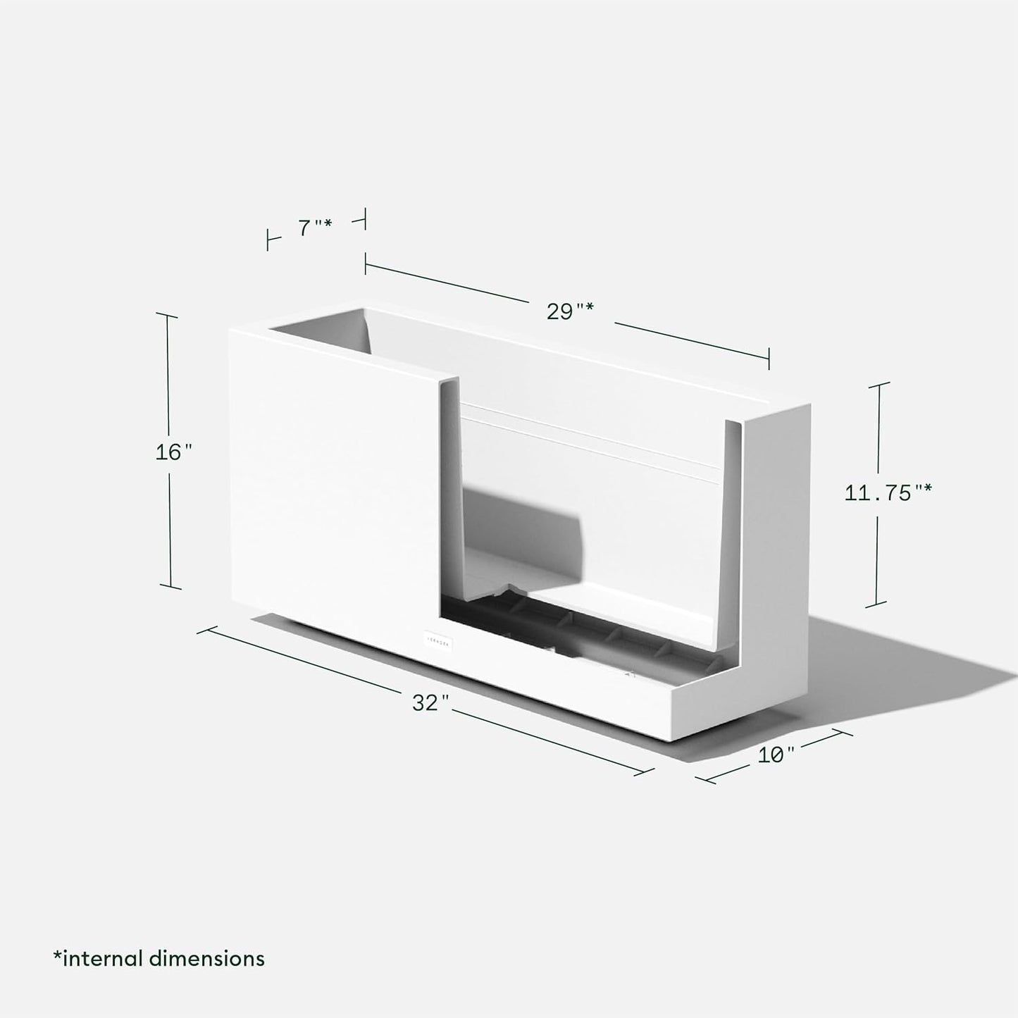 Veradek Block Series Long Box Planter - Large Rectangular Planter for Indoor or Outdoor Patio/Porch