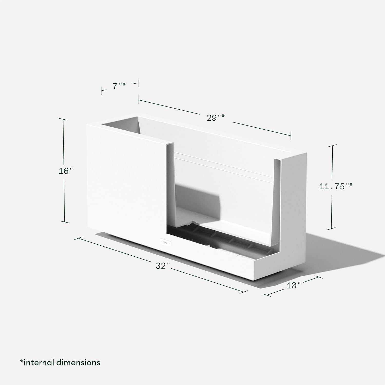 Veradek Block Series Long Box Planter - Large Rectangular Planter for Indoor or Outdoor Patio/Porch