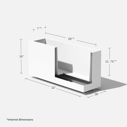 Veradek Block Series Long Box Planter - Large Rectangular Planter for Indoor or Outdoor Patio/Porch