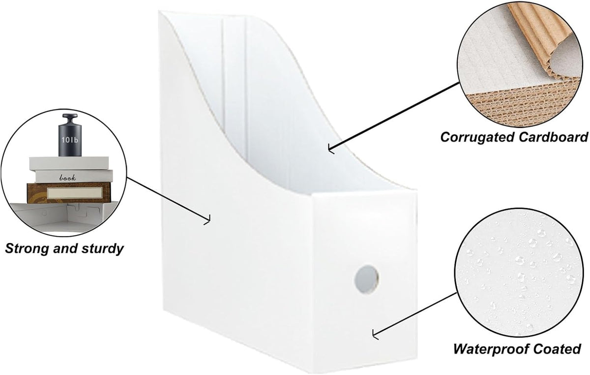 24 Pack Cardboard Magazine Holder, Magazine File Holder for Home, Office, Desk, 10.6'' H×10.2'' L