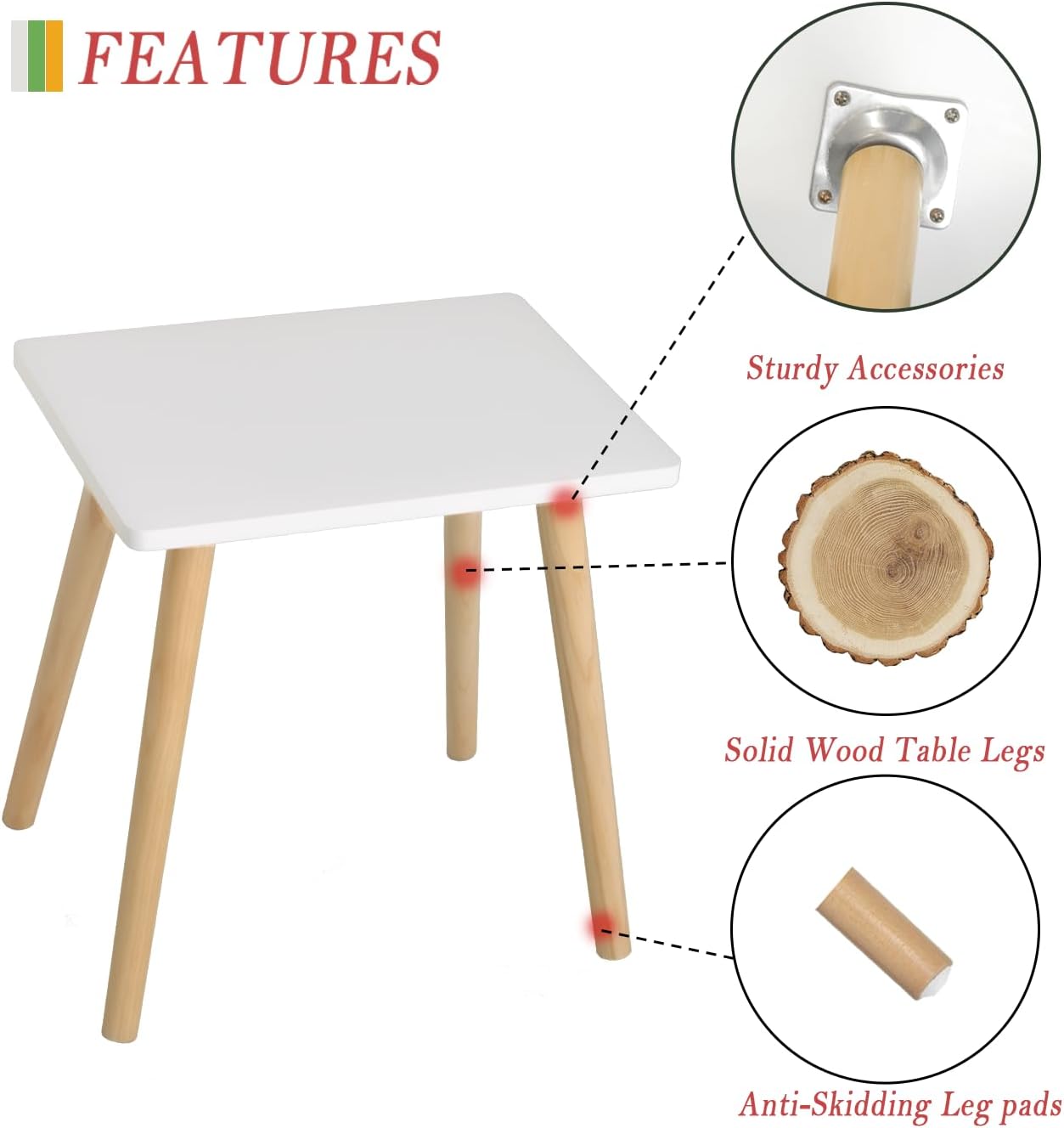 AWASEN Side Table, Small End Accent Table for Living Room Bedroom Office Small Spaces, Modern White
