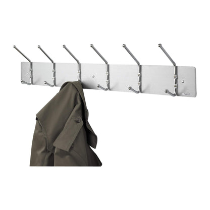 Safco Wall Mount Coat Rack, 6-Hooks for Hanging Coats, Purses, Bags, Umbrellas, for Hallways and