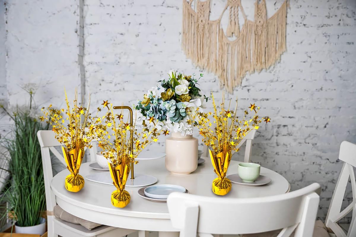12 Pack Metallic Foil Spray Centerpiece Star Table Decoration Burst Table Centerpieces for Birthday