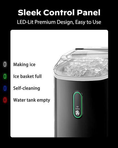 Silonn Nugget Ice Maker Countertop, Portable Pellet Ice Machine with Self-Cleaning Function, Sonic