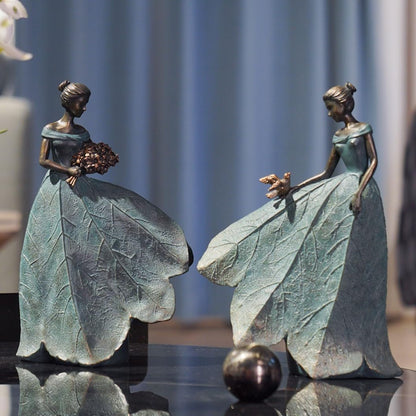 Guichifun Fairy Statue Collection Home Decoration - Leaf Angel Girls Resin Gardening Gifts for