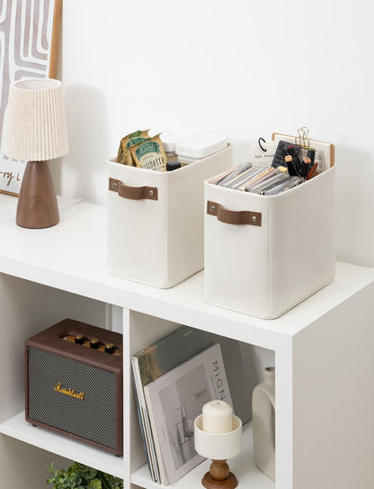 StorageWorks Narrow Storage Bins, Small Basket for Closet and Shelves, Rectangular Fabric Organizer