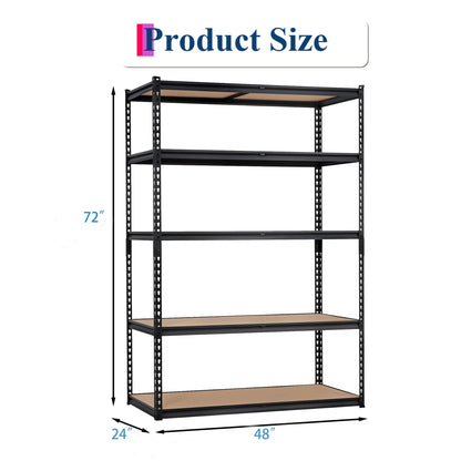 EliteEdge 5-Tier Garage Storage Shelves for Kitchen Pantry Basement Bathroom Laundry Heavy Duty