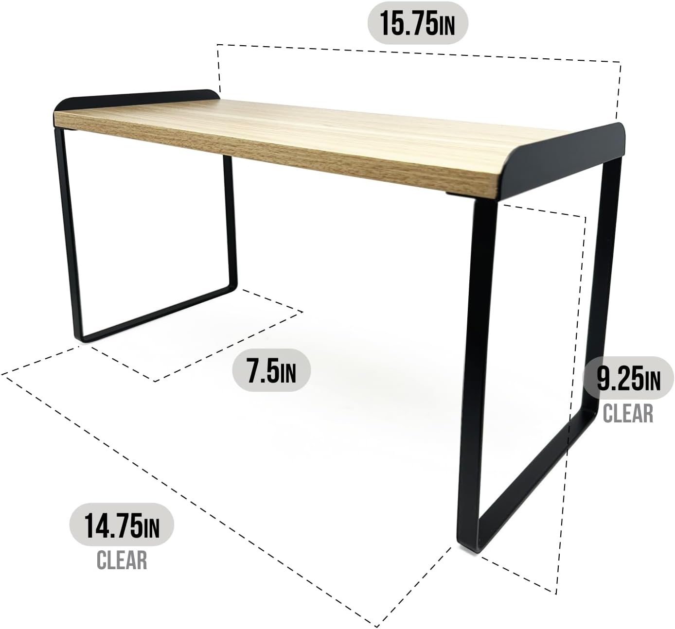 Mitus Shelf Organizer and Storage, Tiered Wood Cabinet Rack for The Kitchen Counter, Bathroom