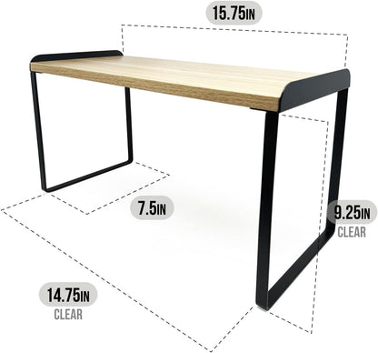 Mitus Shelf Organizer and Storage, Tiered Wood Cabinet Rack for The Kitchen Counter, Bathroom