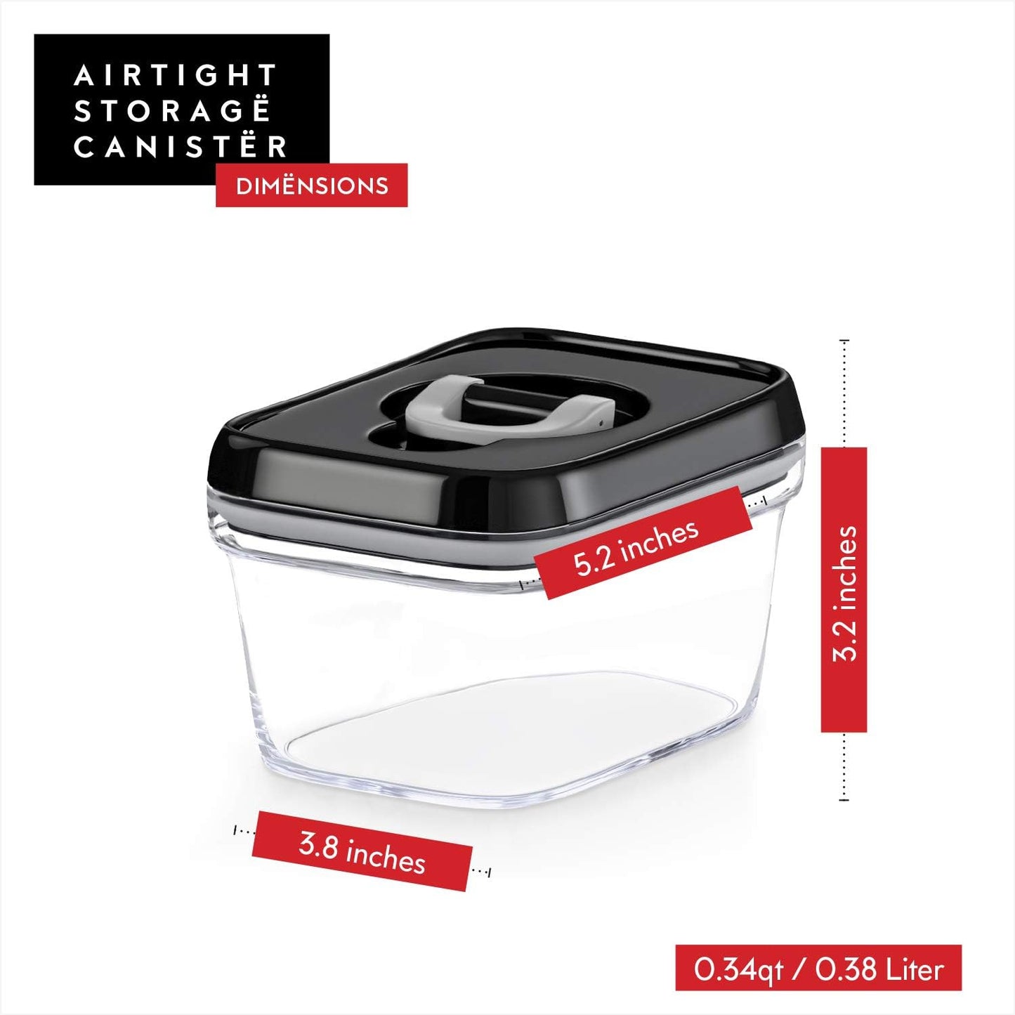 DWËLLZA KITCHEN Mini Airtight Food Storage Containers with Lids – Set of 6 Clear Plastic Small
