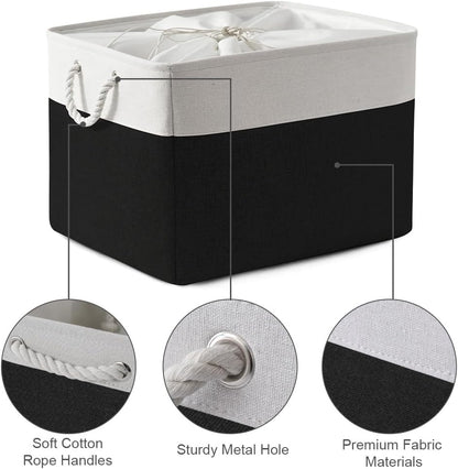 TheWarmHome Organization and Storage for Shelves - Extra Jumbo 3 Pack 20.5x15.7x13.8 inch Fabric