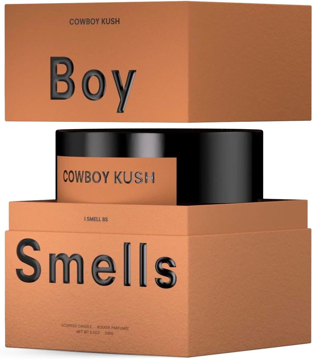 Boy Smells - Cowboy Kush Scented Candles for Men and Women - 8.5 oz - Soy, Coconut Wax Candle Blend