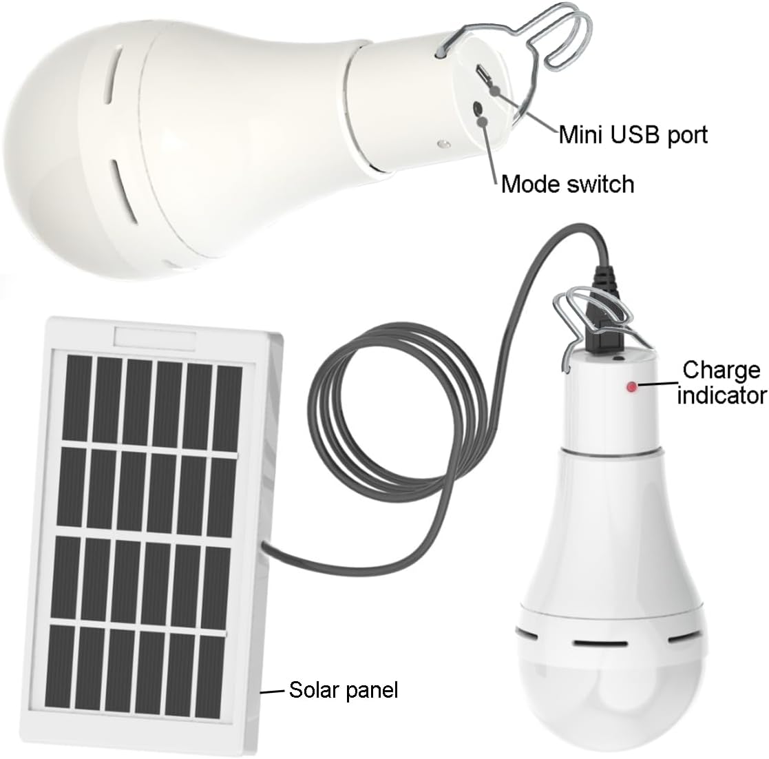 Solar Light Bulb Portable 350LM Solar Powered Camping Light Led Lantern Outdoor for Lamp Light