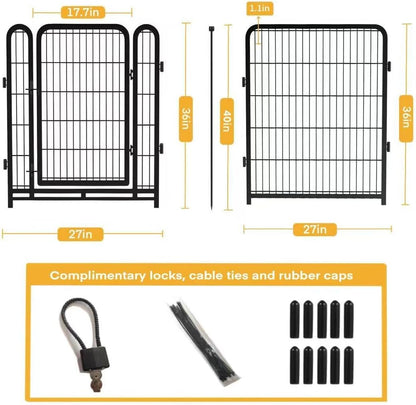 Playpen 36 inch High, Gate 17.7 inches Wide with Low Sills Pen, 8 Panels Total 17.7 Ft(L) Garden